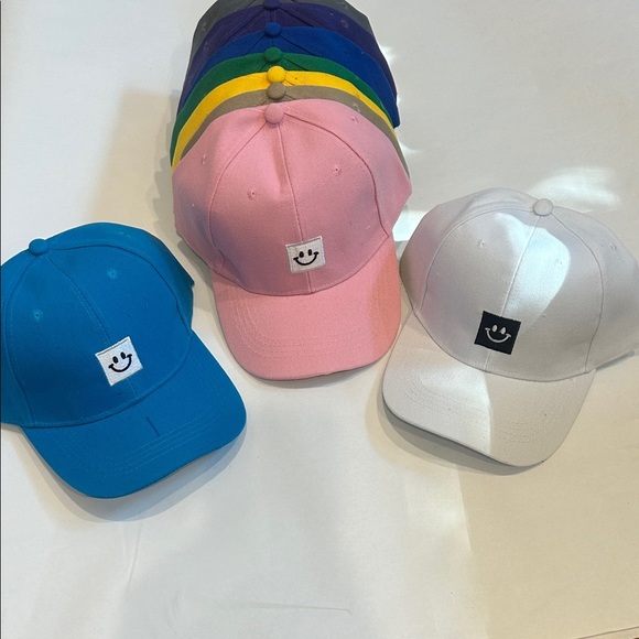 Colorful Smiley patch Face Baseball Cap Bundle 13 adjustable adult one size new - Picture 3 of 7